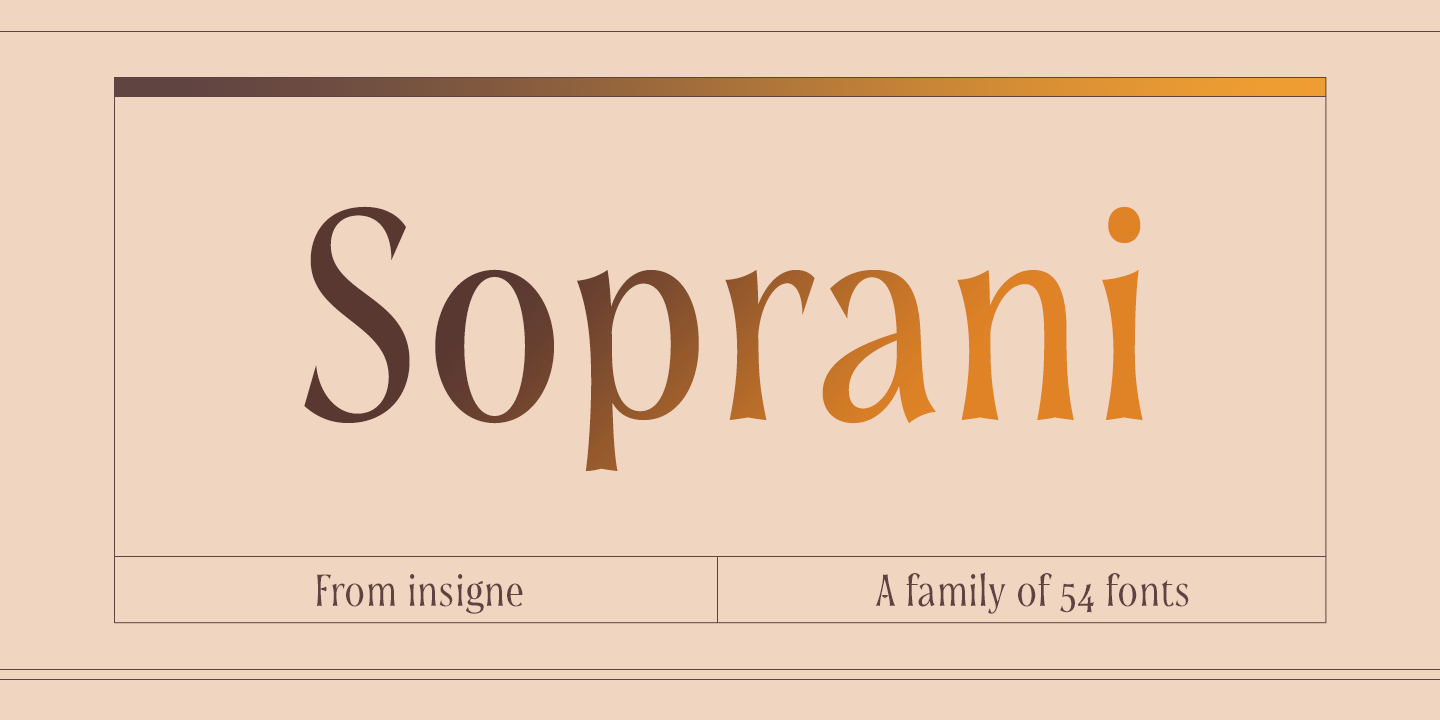 Пример шрифта Soprani Condensed Ex Bold